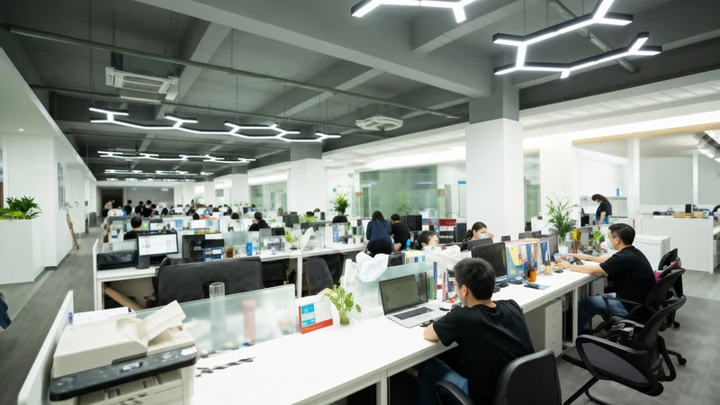 MufengTech open-plan sales and service office